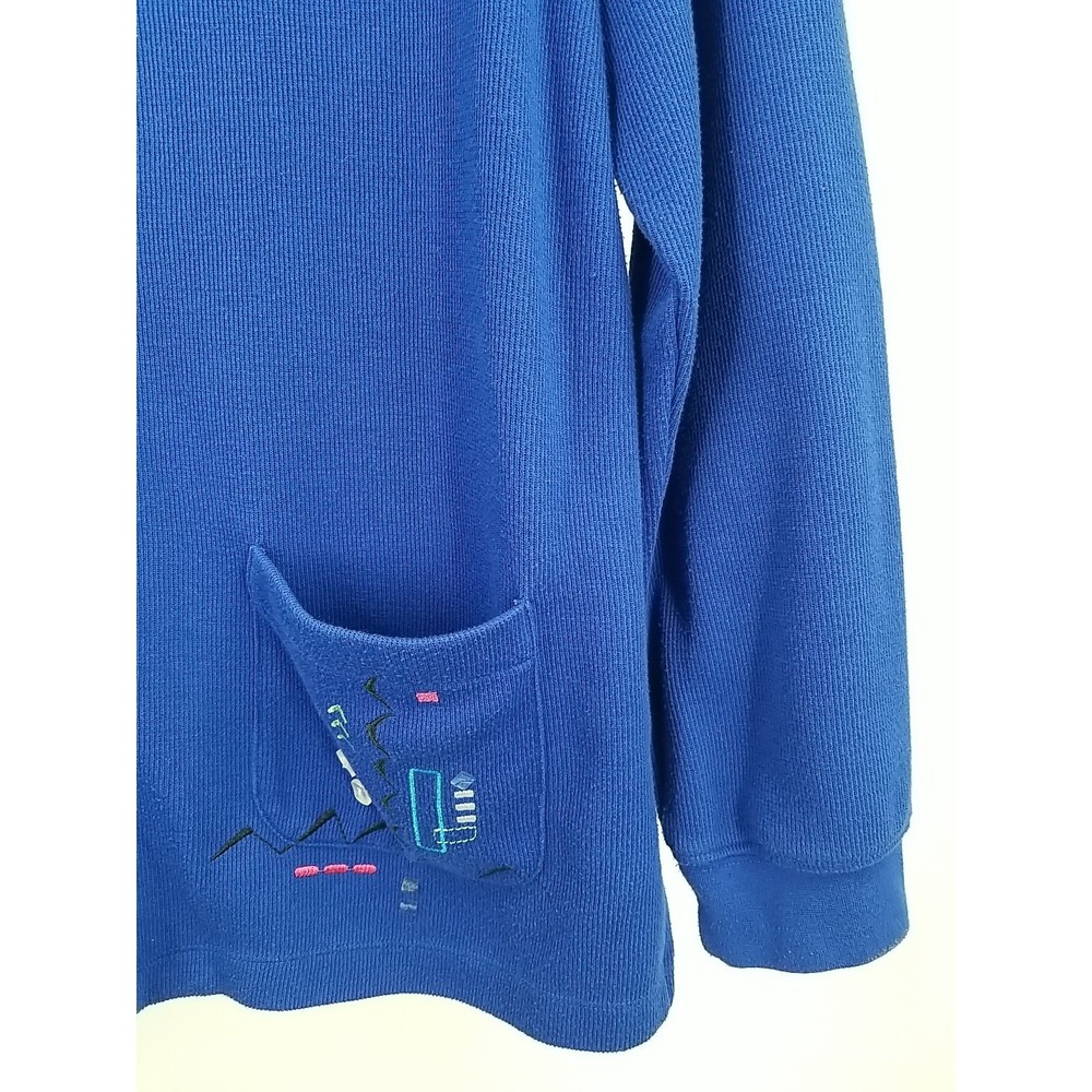 2 PC Napa Valley Jacket Medium & Pants Small Set Embroidered Zipper Front Blue - Picture 3 of 9